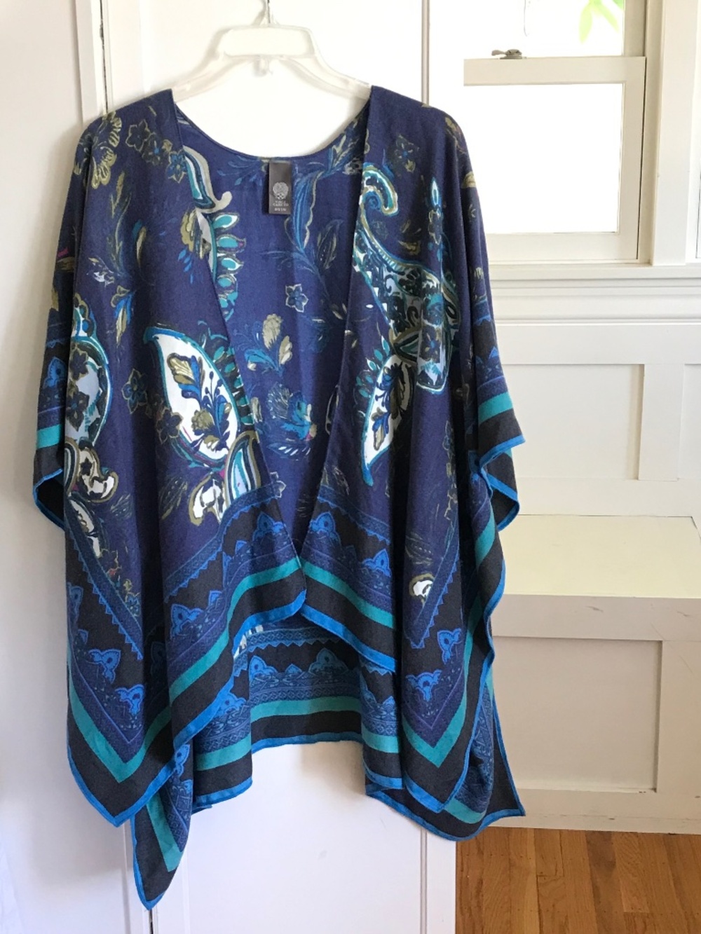 VINCE CAMUTO Kimono Cape Wrap Floral Paisley Boho OS Women’s Plus Size 1X 2X